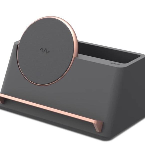 Wireless Charger w/ Storage and Rose Gold Accents - Picture 2 of 4